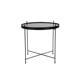 Roma-table basse acier noir et verre ø48cm