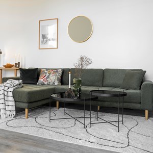 Roma-table basse acier noir et verre ø48cm