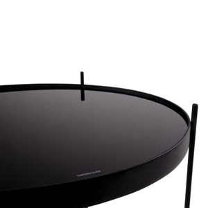 Roma-table basse acier noir et verre ø48cm