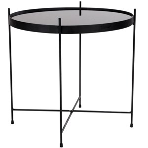 Roma-table basse acier noir et verre ø48cm
