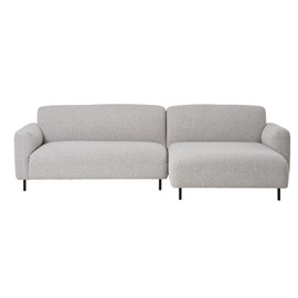 Soho- canapé d'angle droit en tissu bouclé gris