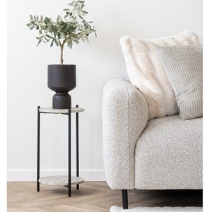 Soho- canapé d'angle droit en tissu bouclé gris