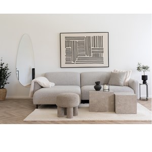 Soho- canapé d'angle gauch en tissu bouclé gris