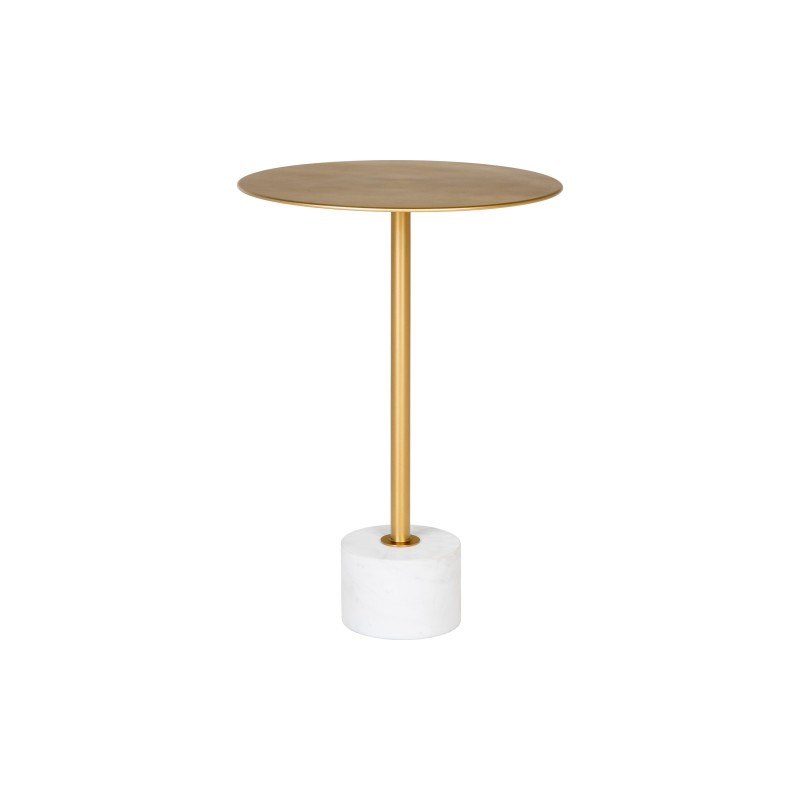 Moloo - Twin-table d'appoint en acier laiton et marbre ø41 cm