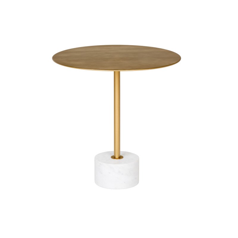Moloo - Twin-table d'appoint en acier laiton et marbre ø51 cm