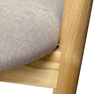 Tito-fauteuil de table en frêne massif et tissu glory grège (x2)
