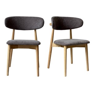 Iris-chaise en frêne massif et tissu glory taupe (x2)