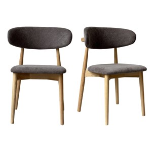 Iris-chaise en frêne massif et tissu glory taupe (x2)