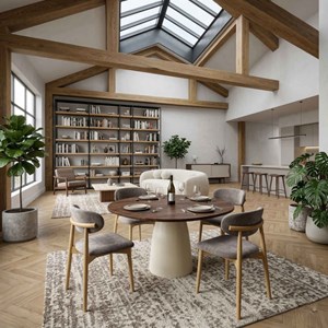 Iris-chaise en frêne massif et tissu glory taupe (x2)