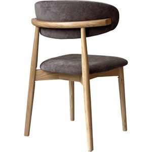 Iris-chaise en frêne massif et tissu glory taupe (x2)