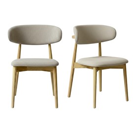 Iris-chaise en frêne massif et tissu glory grège (x2)