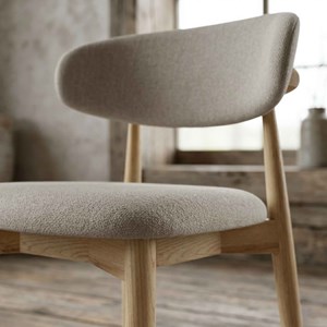 Iris-chaise en frêne massif et tissu glory grège (x2)