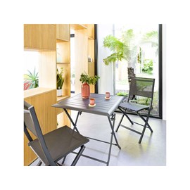 Table de jardin carrée azua 2 places graphite - hespéride