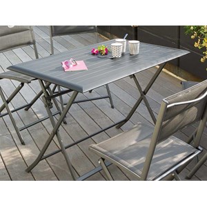 Table de jardin rectangulaire azua 4 places graphite - hespéride