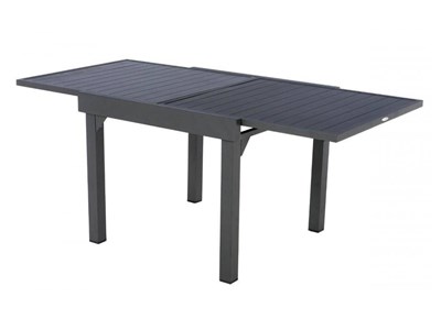Table extensible carrée alu piazza 4&nbsp;8 places graphite - hespéride