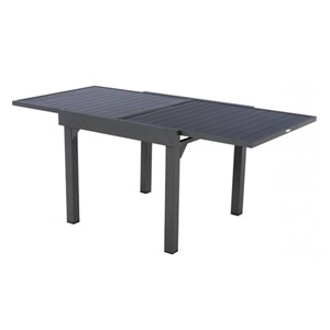 Table extensible carrée alu piazza 4&nbsp;8 places graphite - hespéride