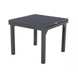 Table extensible carrée alu piazza 4&nbsp;8 places graphite - hespéride