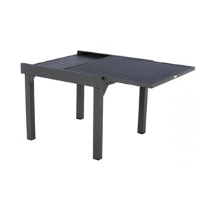 Table extensible carrée alu piazza 4&nbsp;8 places graphite - hespéride