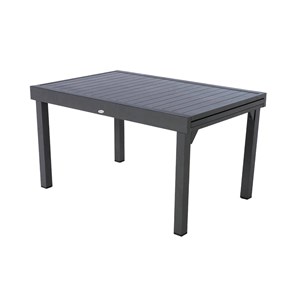 Table extensible rectangulaire alu piazza 6&nbsp;10 places graphite - hespéride