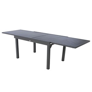 Table extensible rectangulaire alu piazza 6&nbsp;10 places graphite - hespéride