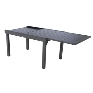 Table extensible rectangulaire alu piazza 6&nbsp;10 places graphite - hespéride