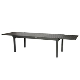Table extensible rectangulaire alu piazza 10&nbsp;12 places graphite - hespéride