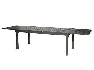 Table extensible rectangulaire alu piazza 10&nbsp;12 places graphite - hespéride