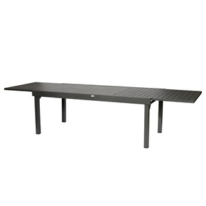 Table extensible rectangulaire alu piazza 10&nbsp;12 places graphite - hespéride