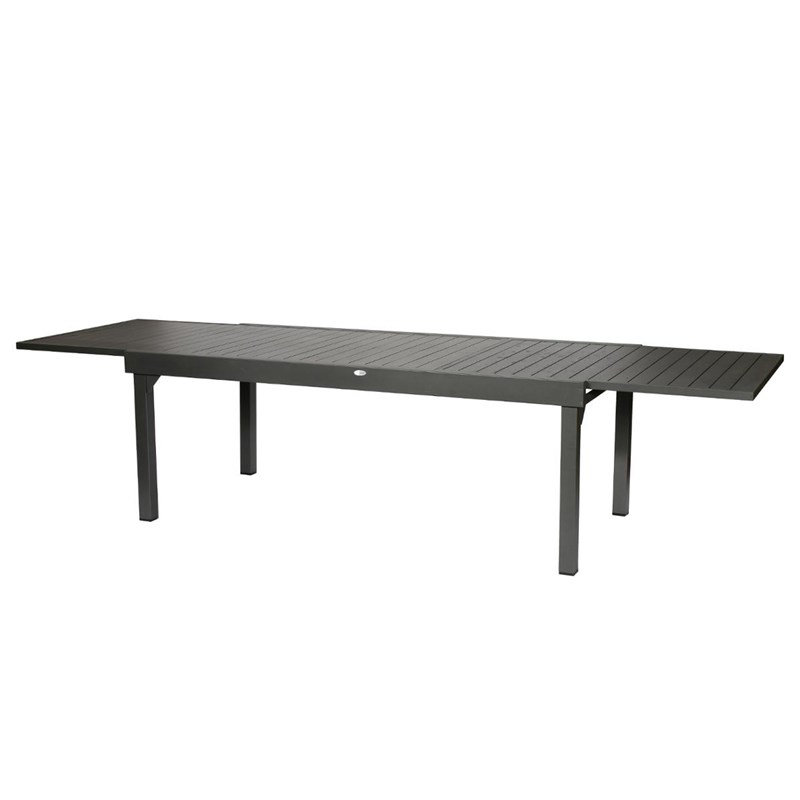 Hespéride - Table extensible rectangulaire alu piazza 10&nbsp;12 places graphite - hespéride