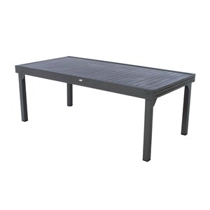 Table extensible rectangulaire alu piazza 10&nbsp;12 places graphite - hespéride