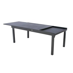 Table extensible rectangulaire alu piazza 10&nbsp;12 places graphite - hespéride