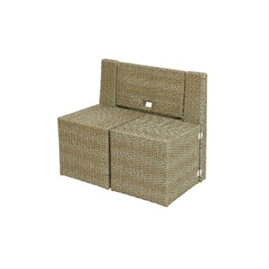 Ensemble de balcon table et pouf ou banc naturel java - jardideco