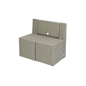 Ensemble de balcon table et pouf ou banc gris java - jardideco