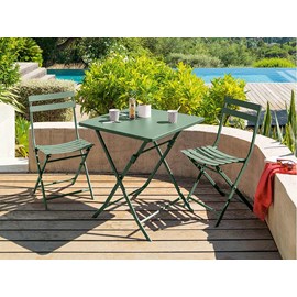 Table de jardin carrée greensboro 70 x 70 cm olive - hespéride