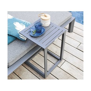 Table d'appoint en aluminium gris graphite evasion - hespéride