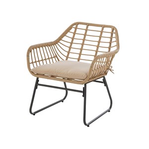 Salon de jardin en résine tressée lambada sésame avec table basse rectangulaire