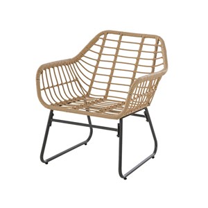 Salon de jardin en résine tressée lambada sésame avec table basse rectangulaire