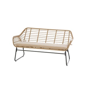 Salon de jardin en résine tressée lambada sésame avec table basse rectangulaire