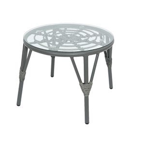 Salon de jardin en résine tressée gris evora - 2 places