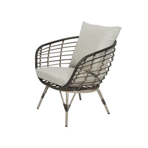 Salon de jardin en résine tressée brun evora - 2 places