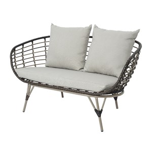 Salon de jardin en résine tressée brun evora avec table basse - 4 places