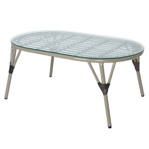 Salon de jardin en résine tressée brun evora avec table basse - 4 places