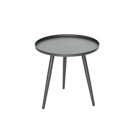 Table basse ronde grise en acier traité antiparos ø 50 x 50 cm - jardiline
