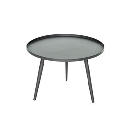 Table basse ronde grise en acier traité antiparos ø 60 x 42 cm - jardiline