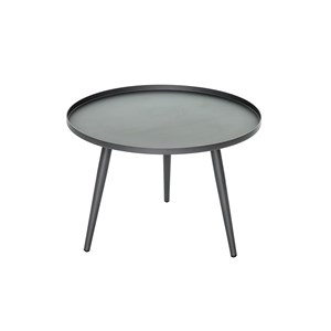 Table basse ronde grise en acier traité antiparos ø 60 x 42 cm - jardiline