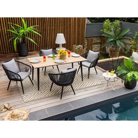 Table de jardin rectangulaire en bois teck comores - 4 places - jardiline