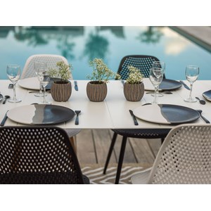 Table de jardin rectangulaire en aluminium blanc corfou - 6 places - jardiline