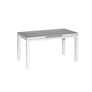 Table et chaise de jardin en aluminium gris perle ibiza perle avec 8 chaises - j