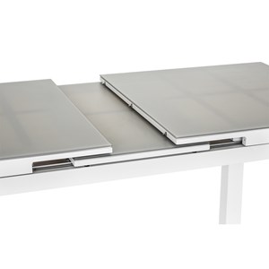 Table et chaise de jardin en aluminium gris perle ibiza perle avec 8 chaises - j