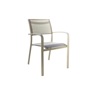 Ensemble table de jardin extensible, rectangulaire en aluminium milos ivoire ave